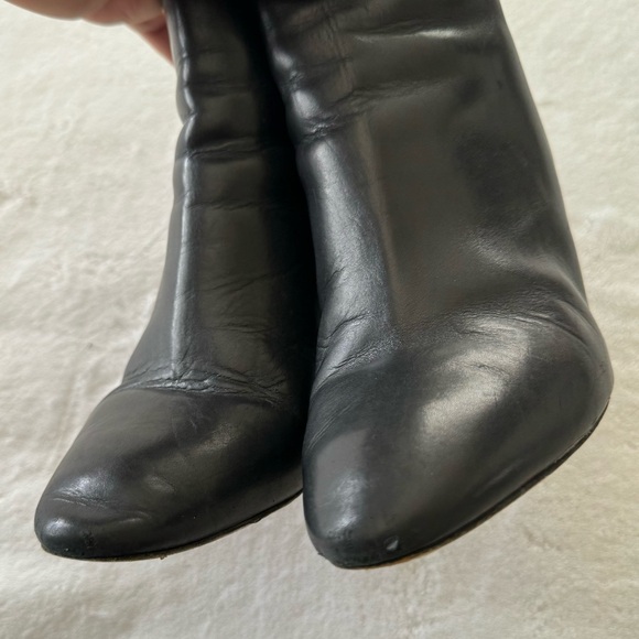 Acne Studios Black Leather 3” Heeled Ankle Booties Size US 5 Women’s - Picture 9 of 13